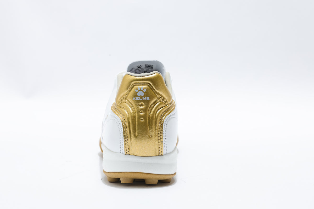 Men Football & Mini Soccer Shoes - Turf (TF) - White/Golden