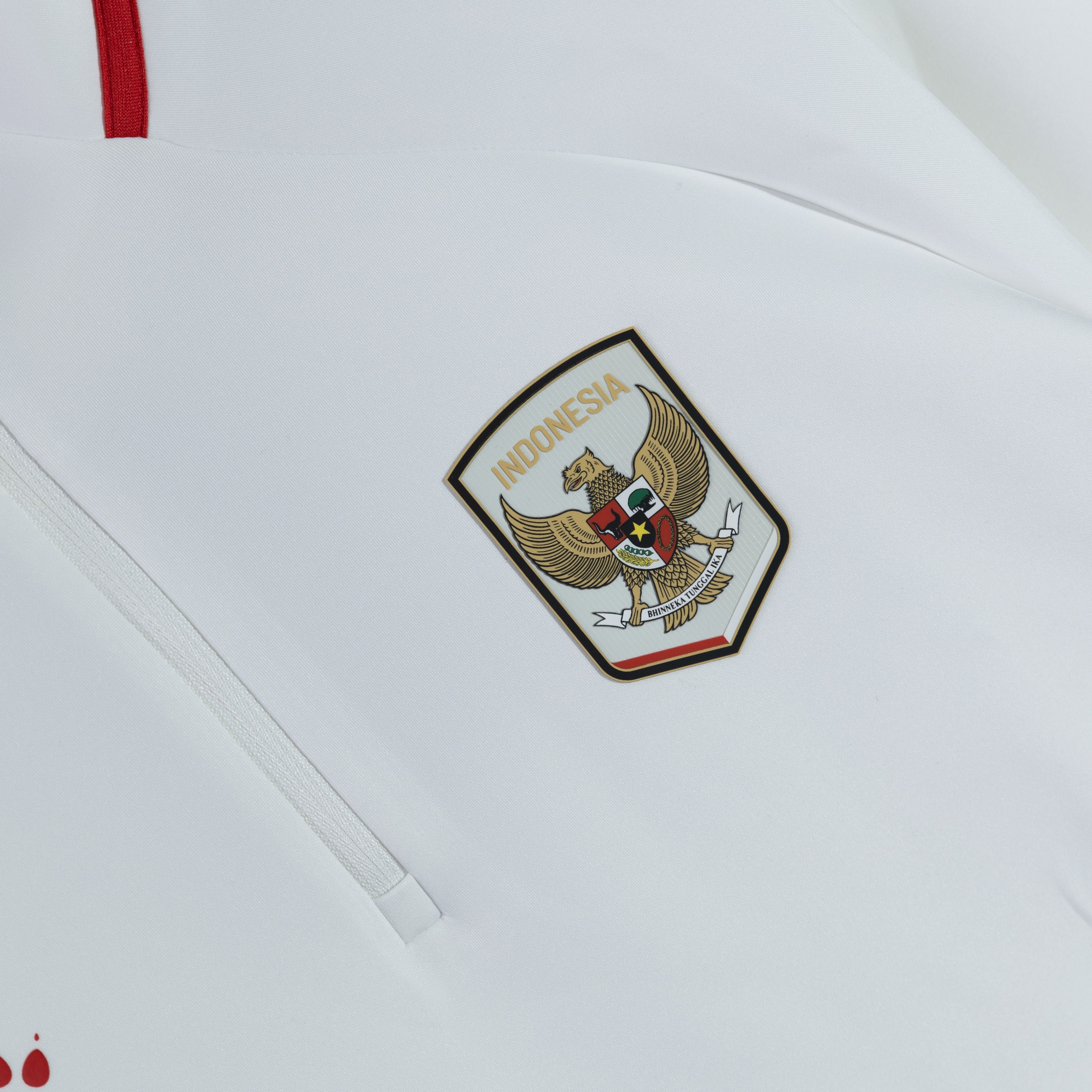Timnas Indonesia Half Zippered Training Pullover (Adults) - White/Red