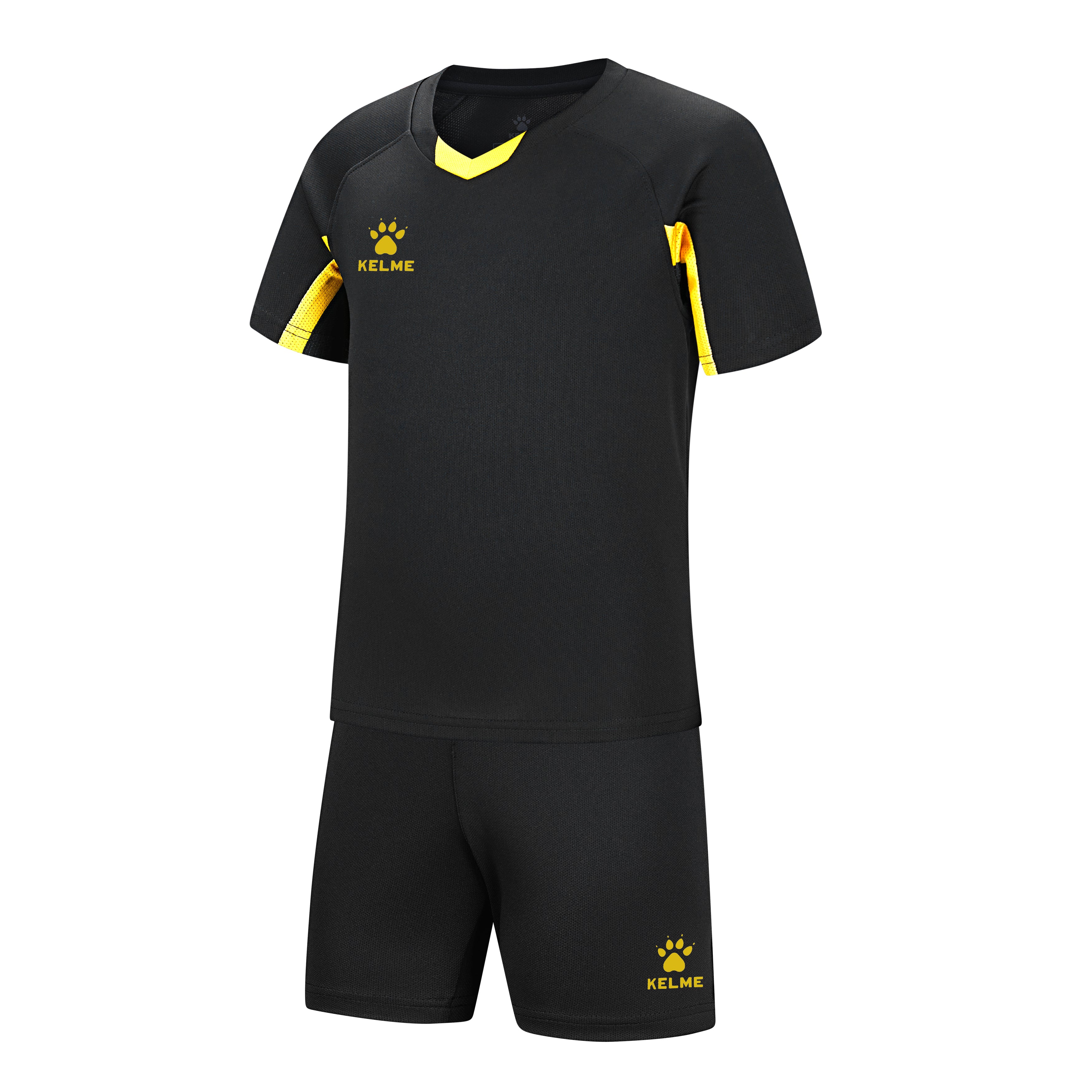 Short Sleeve Football Set (Kids) - Black/Yellow