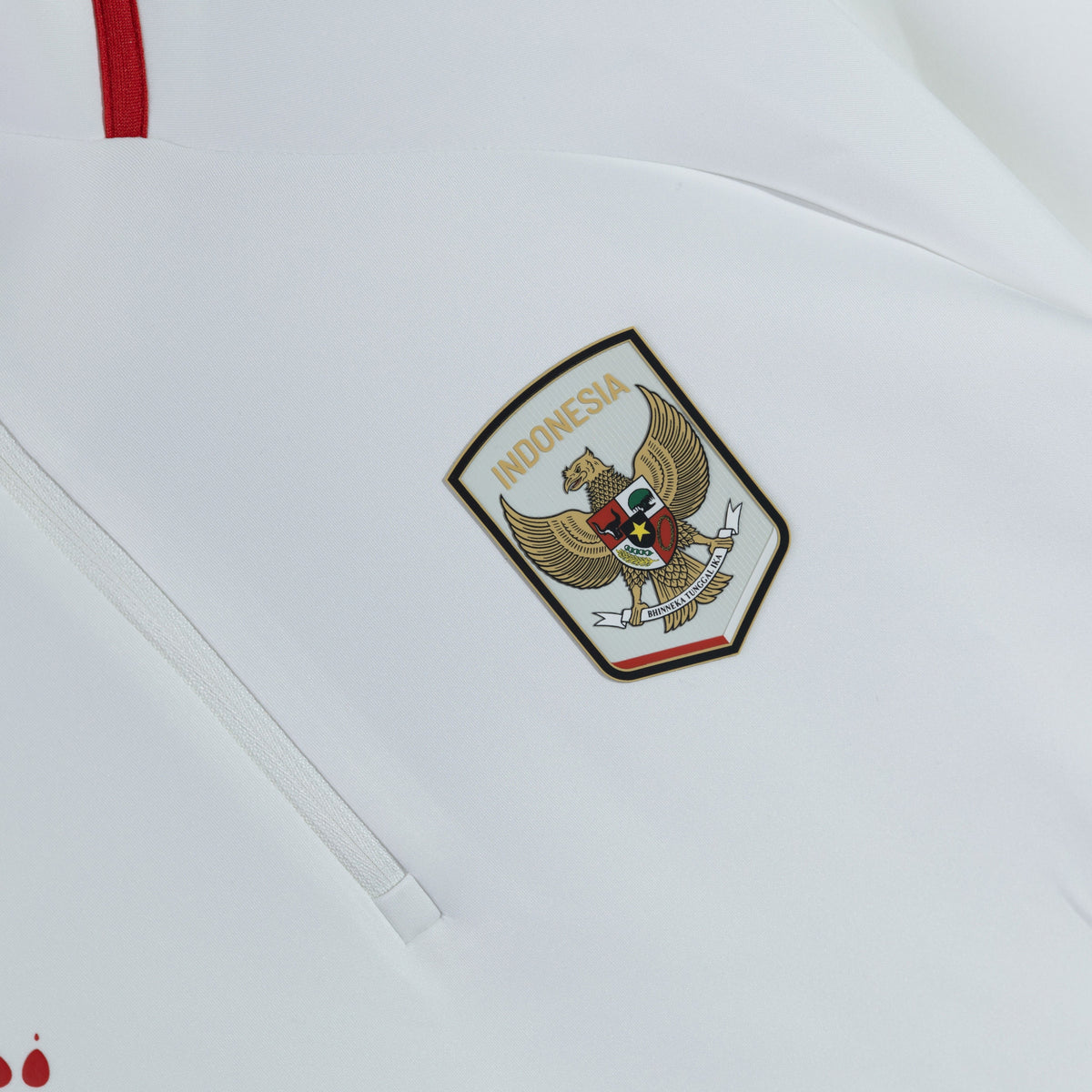 Timnas Indonesia Half Zippered Training Pullover (Adults) - White/Red