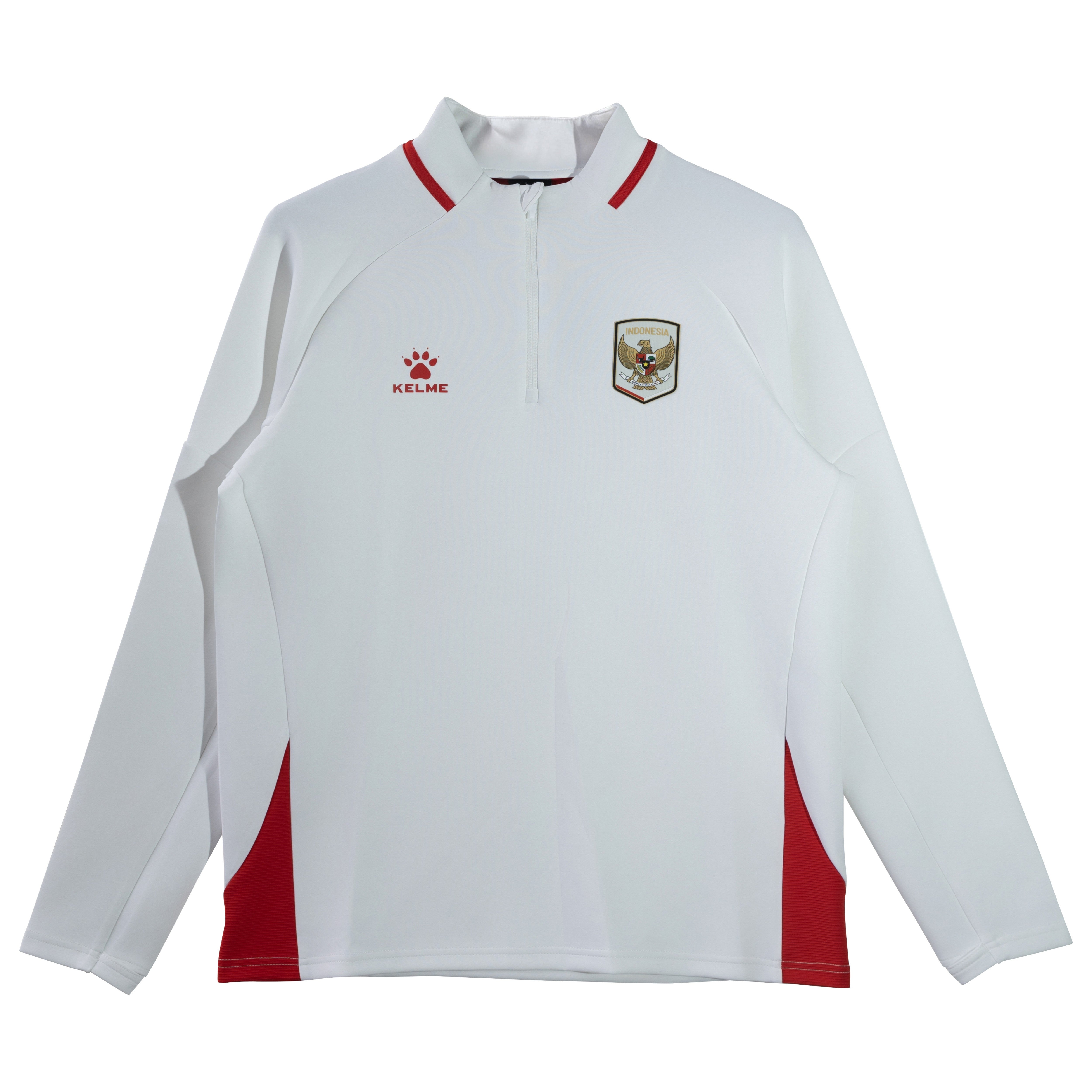 Timnas Indonesia Half Zippered Training Pullover (Adults) - White/Red
